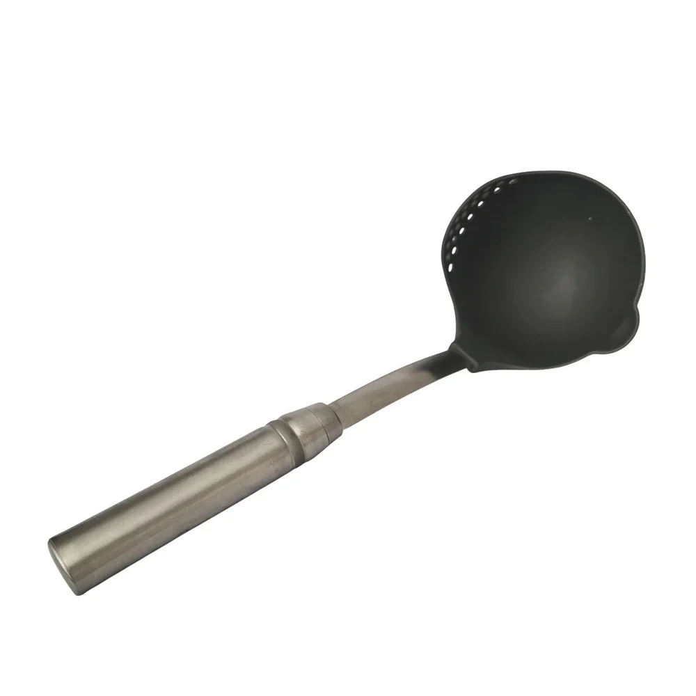 Pampered Chef Nylon Straining Serving Ladle Spoon Steel‎ Handle Slotted Edge